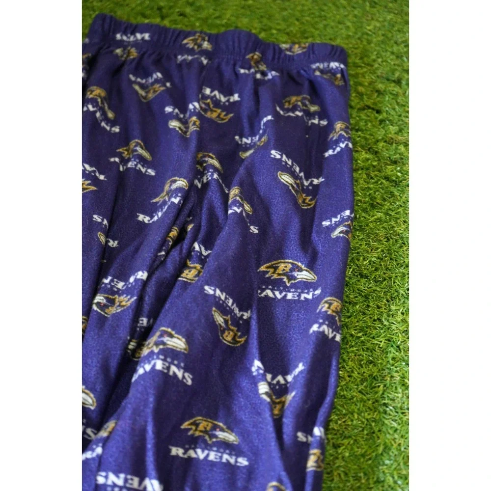 NFL Baltimore Ravens Football Pajama‎ Pants Youth Small Purple All Over Print